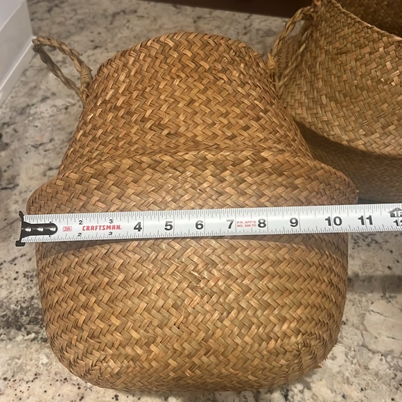 2 Folding Seagrass baskets Handmade, Loom Weave, Side handles, Plants, Storage - Picture 14 of 16